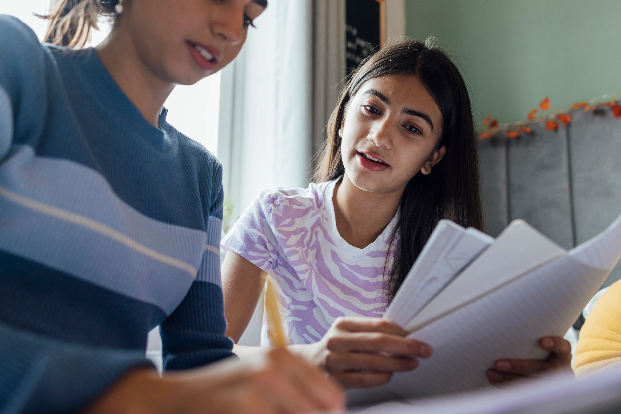 Student studying with support