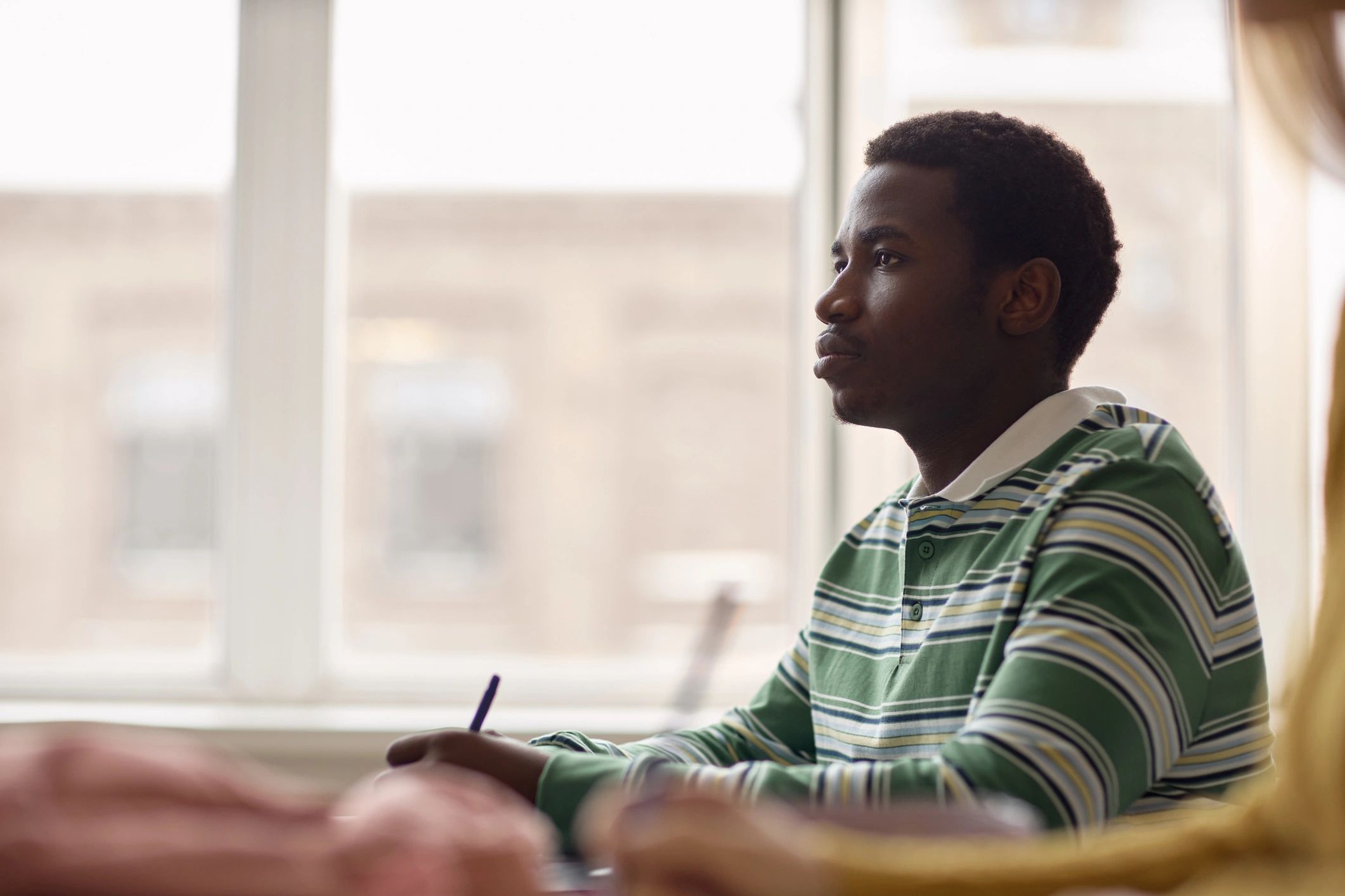 Student focused during a tutoring lesson